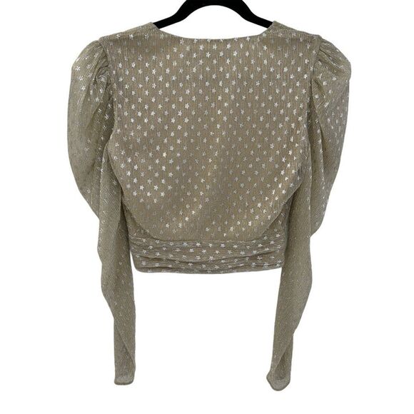 House of Harlow 1960 x REVOLVE Leela Starred Long Sleeve Blouse Size Small - Picture 7 of 11